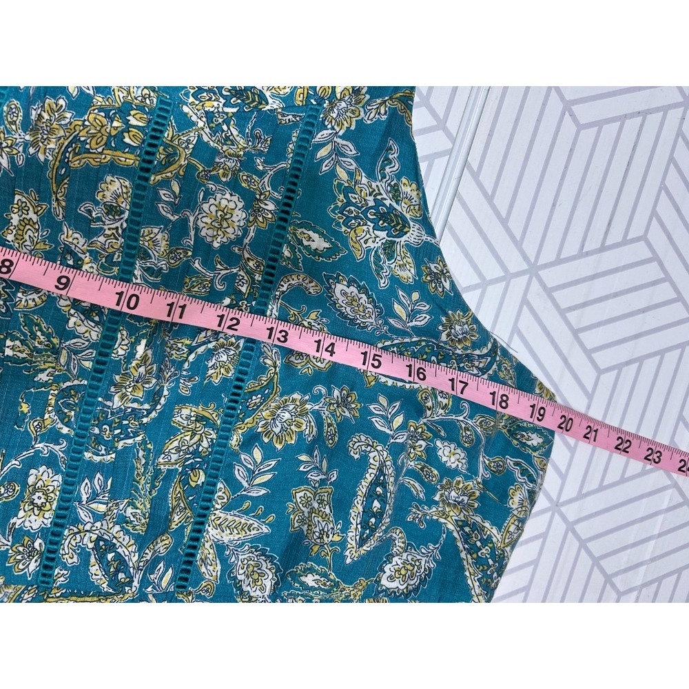 J. Jill Teal Paisley Tiered Maxi Dress Halter Size Medium Petite Summer Boho I - Picture 8 of 11
